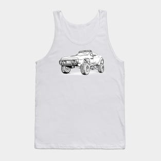 Rally Fighter Truck Wireframe Tank Top